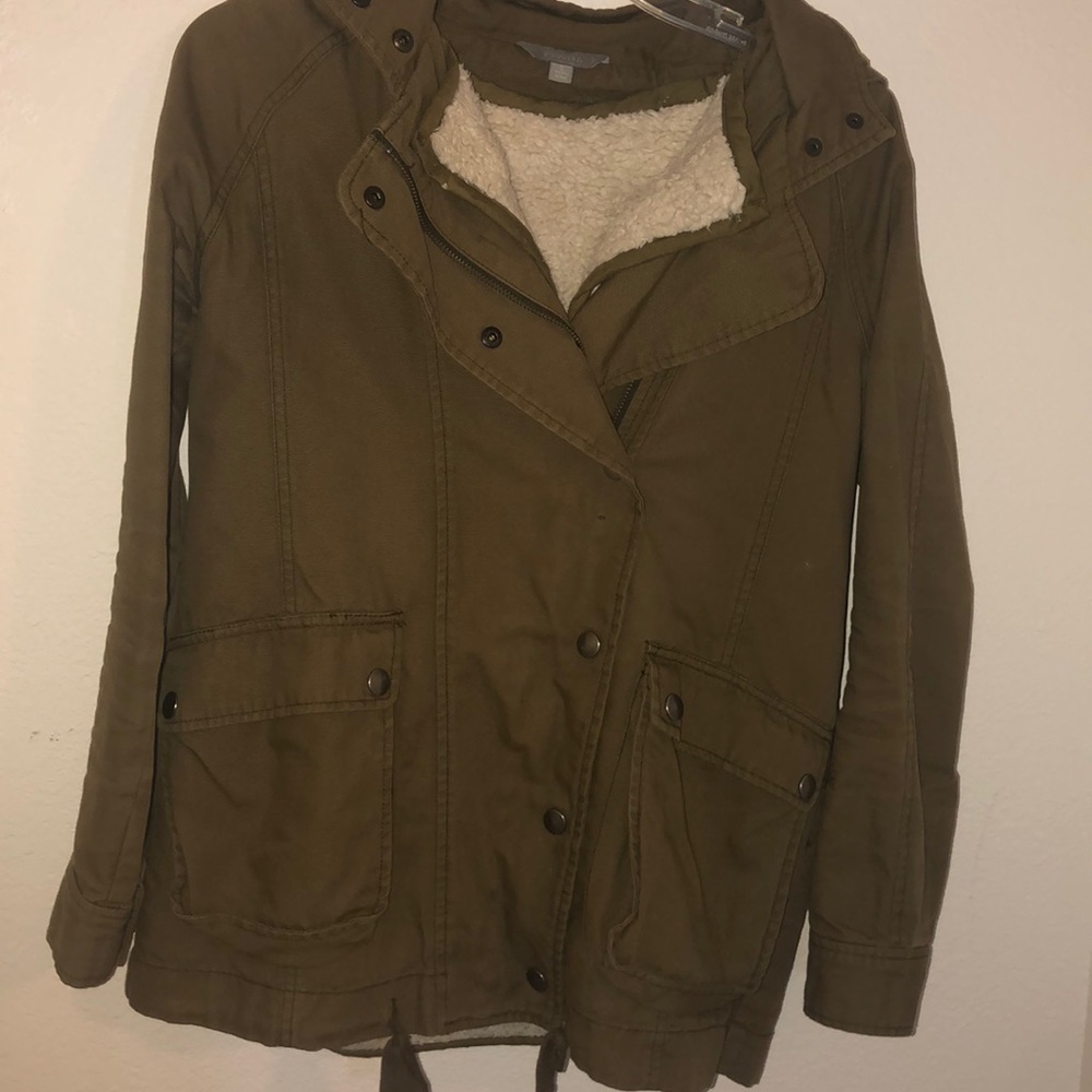 Rubbish green faux sherling coat size small